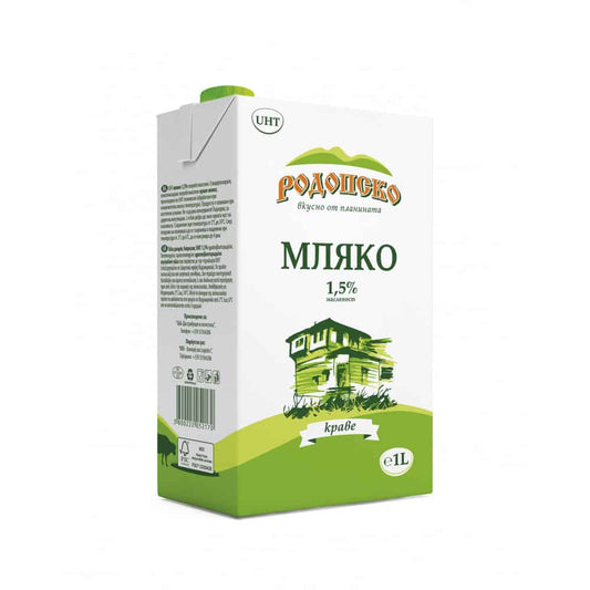 Прясно мляко Родопско УХТ 1,5% 1 л.